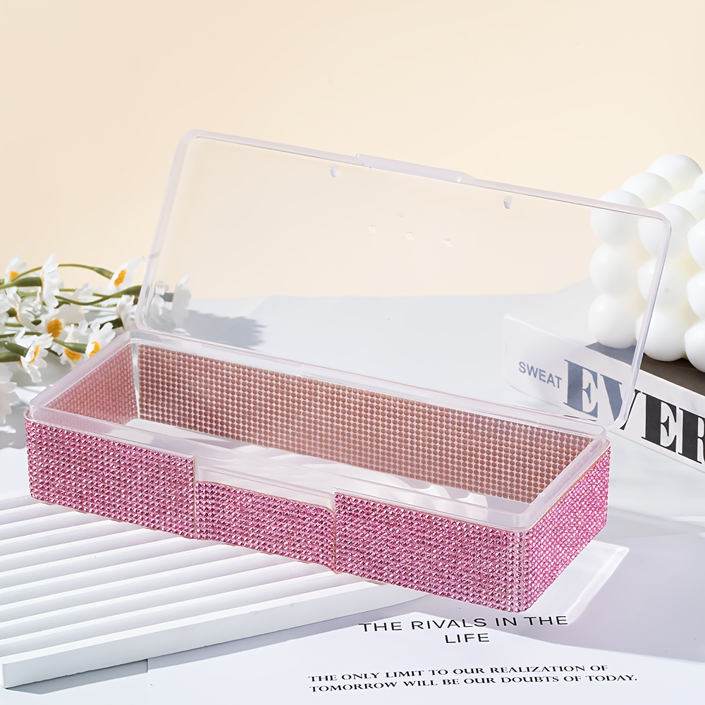 TEMU Full Nail Art Tool Storage Box - Large Capacity Nail Art Accessories Classification And Storage Box, Portable And Dustproof, Full Design,