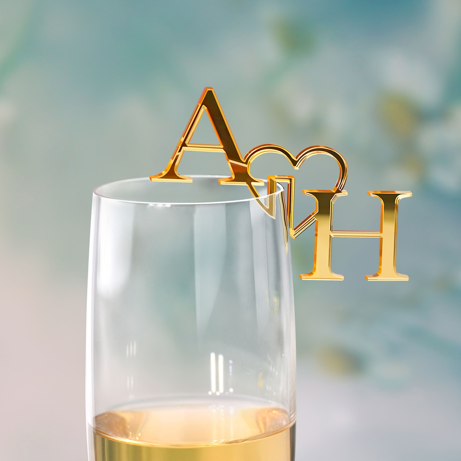 TEMU Personalized Initial Drink Tags, Custom Acrylic Wine Charms, Cocktail Signs, Glass Markers, And Glass Toppers For Weddings, Anniversaries, And