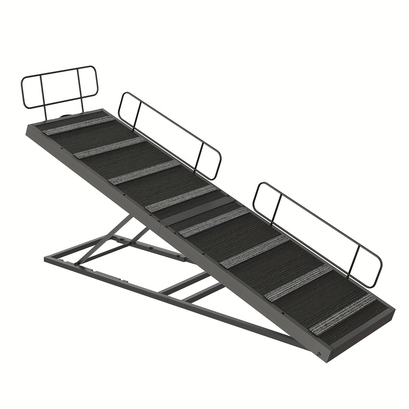 TEMU Black, Dog Ramp For Bed, 63 Inch Long Dog Ramp For Couch Or Bed, Pet Ramp With Non-slip Mat And Safety Side Rails, 4 Height Adjustable Up To 33