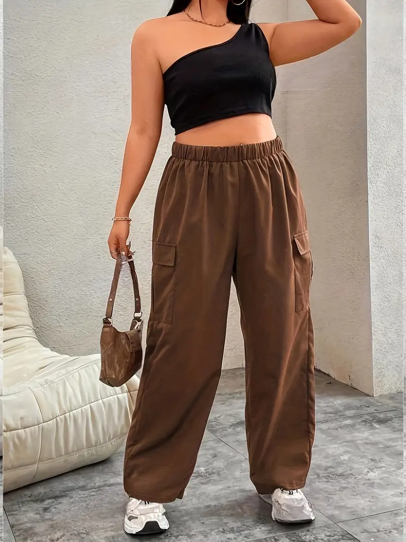 Pantaloni Taglie Forti Con Elastico In Vita, Grigi --69 - Foto 5