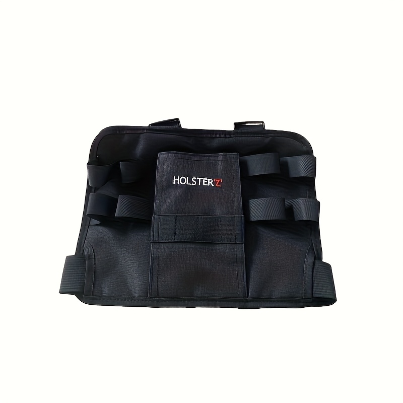 Tool Bag With Closure - Durable Oxford Fabric Carry Bag For Power Tools, Holds 8 Attachments + Drill Bits, Portable Organizer For Home, Repair, Electrician (black)