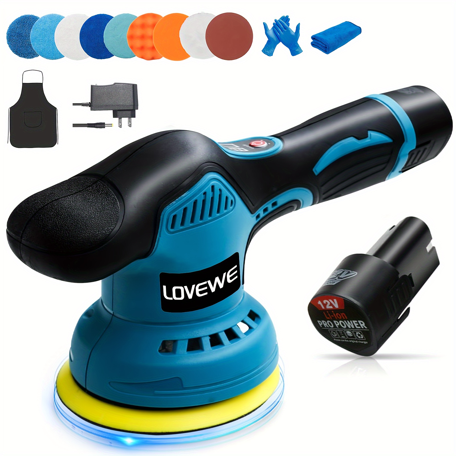 

Lovewe 1pc Portable Car Polishing And Waxing , , 2000mah Polisher For Polishing, Overheating , Use, Auto And Household