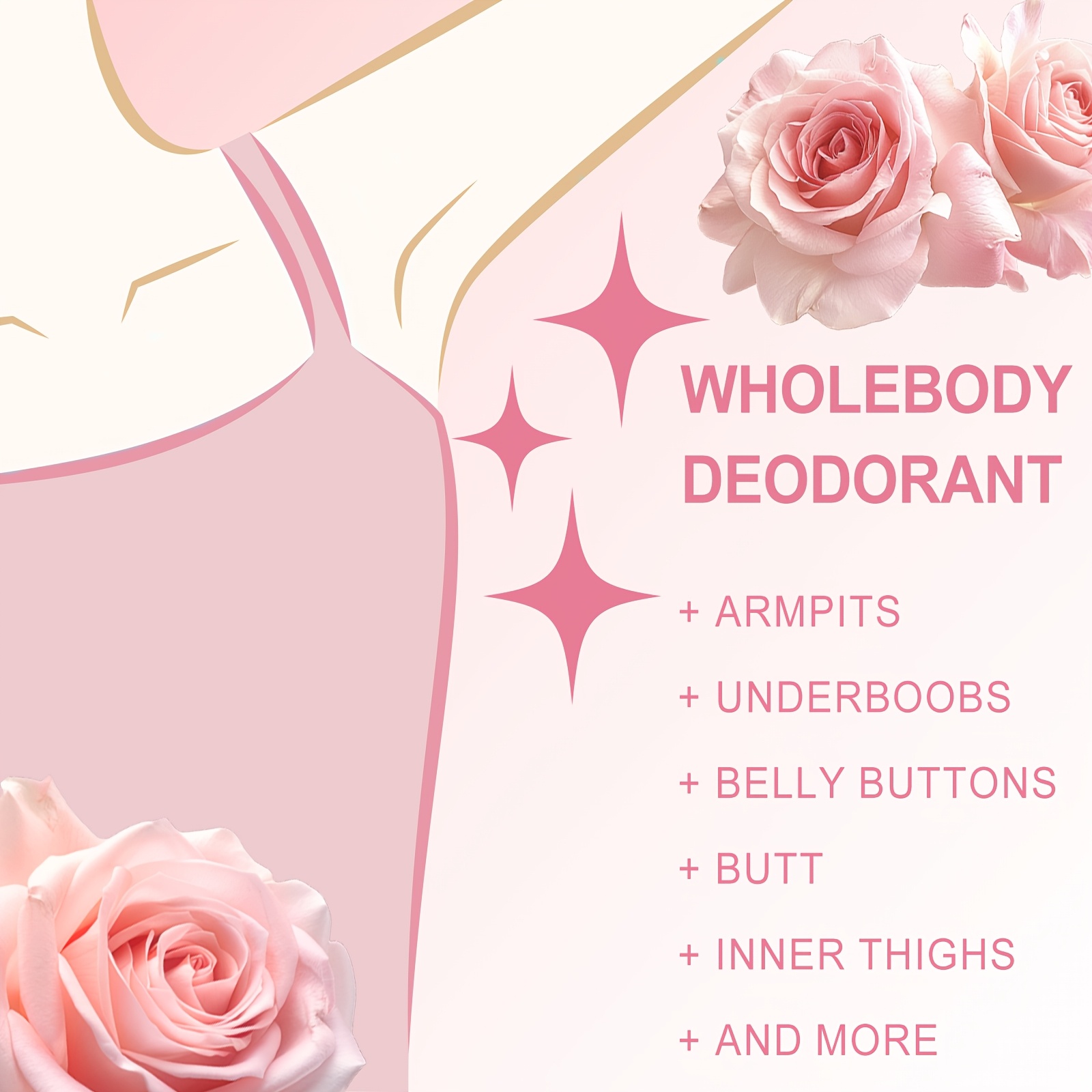 [Parfum de lungă durată de 72 de ore] Balsam deodorant cu trandafir 1.411oz, elimină mirosul corporal timp de 72 de ore, cu un parfum proaspăt de trandafir. Potrivit pentru axile, corp, zone intime, miros corporal persistent și mirosuri neplăcute