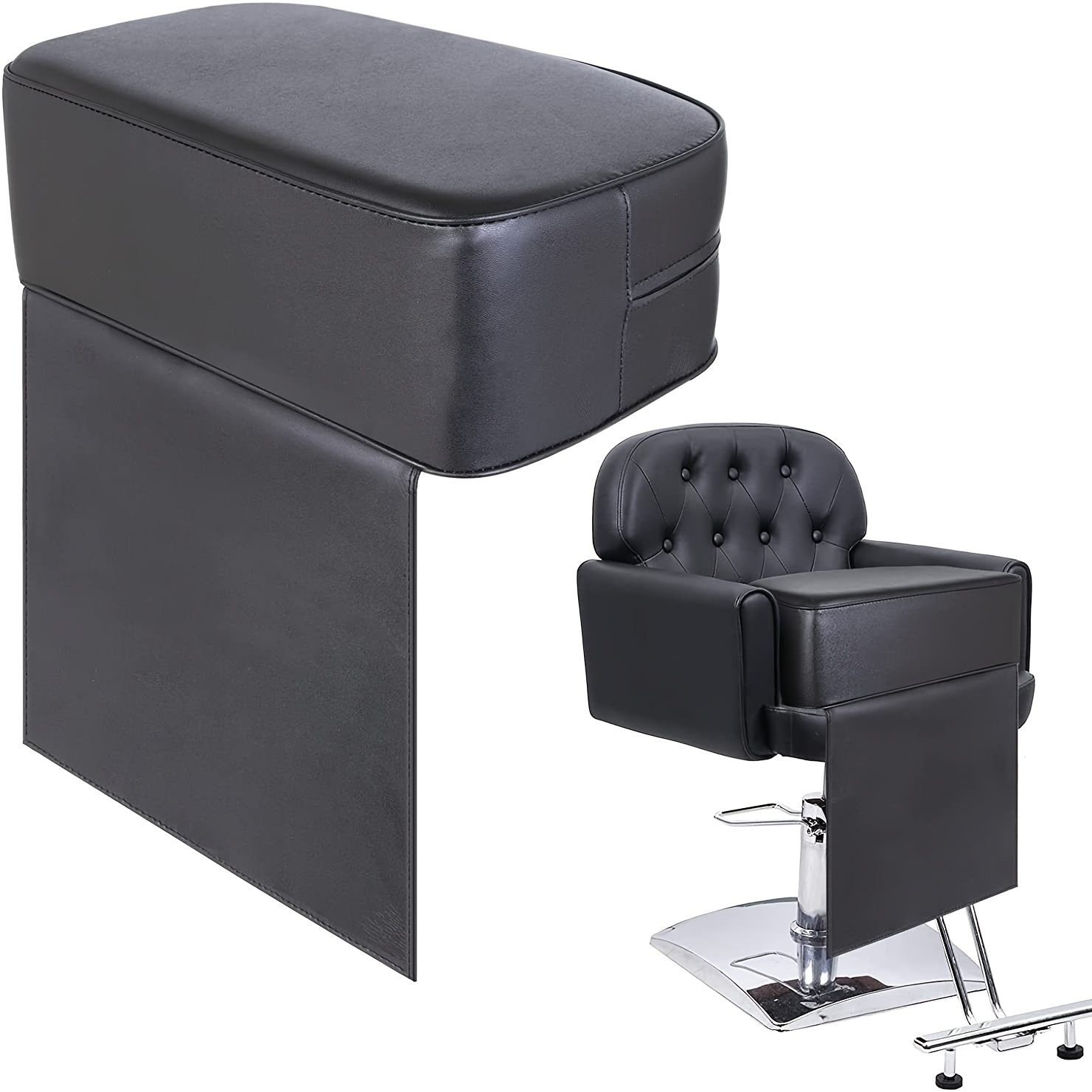 Ghivette per Taglio Capelli Nere - Ipoallergeniche, Forma Quadrata, Accessorio per Sedia da Barbiere con Altezza Regolabile