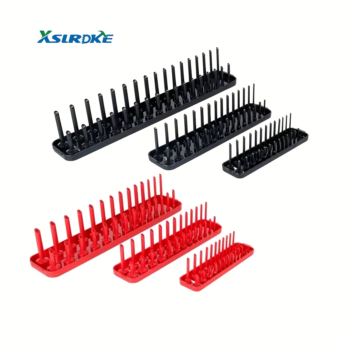 TEMU XSLRDKE Lot de 6 Porte-outils Organisateur pour Douilles Plateau Support Métrique SAE 1/4" 3/8" 1/2