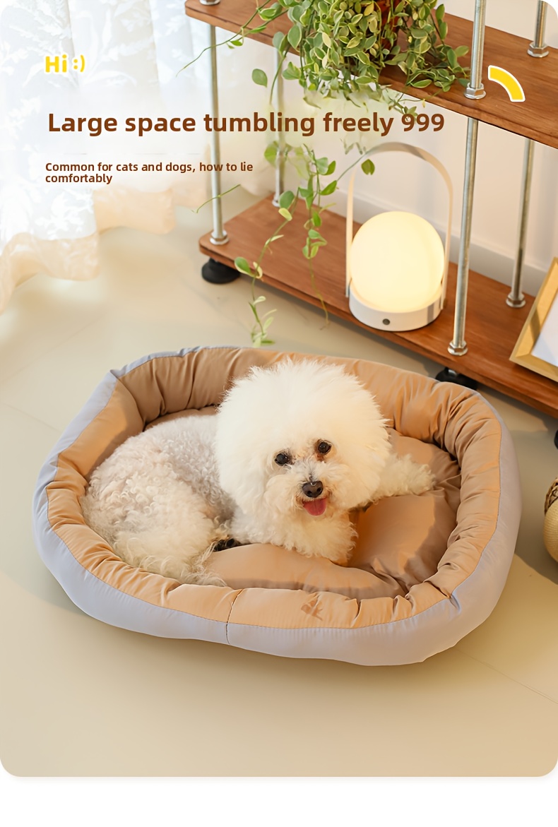 2025 new   soft non   bed cat bed plush polyester pet bed with anti slip base warm ring hug design full filled polyester   multi color options for small medium pets   cozy sleeping bed Product details 2