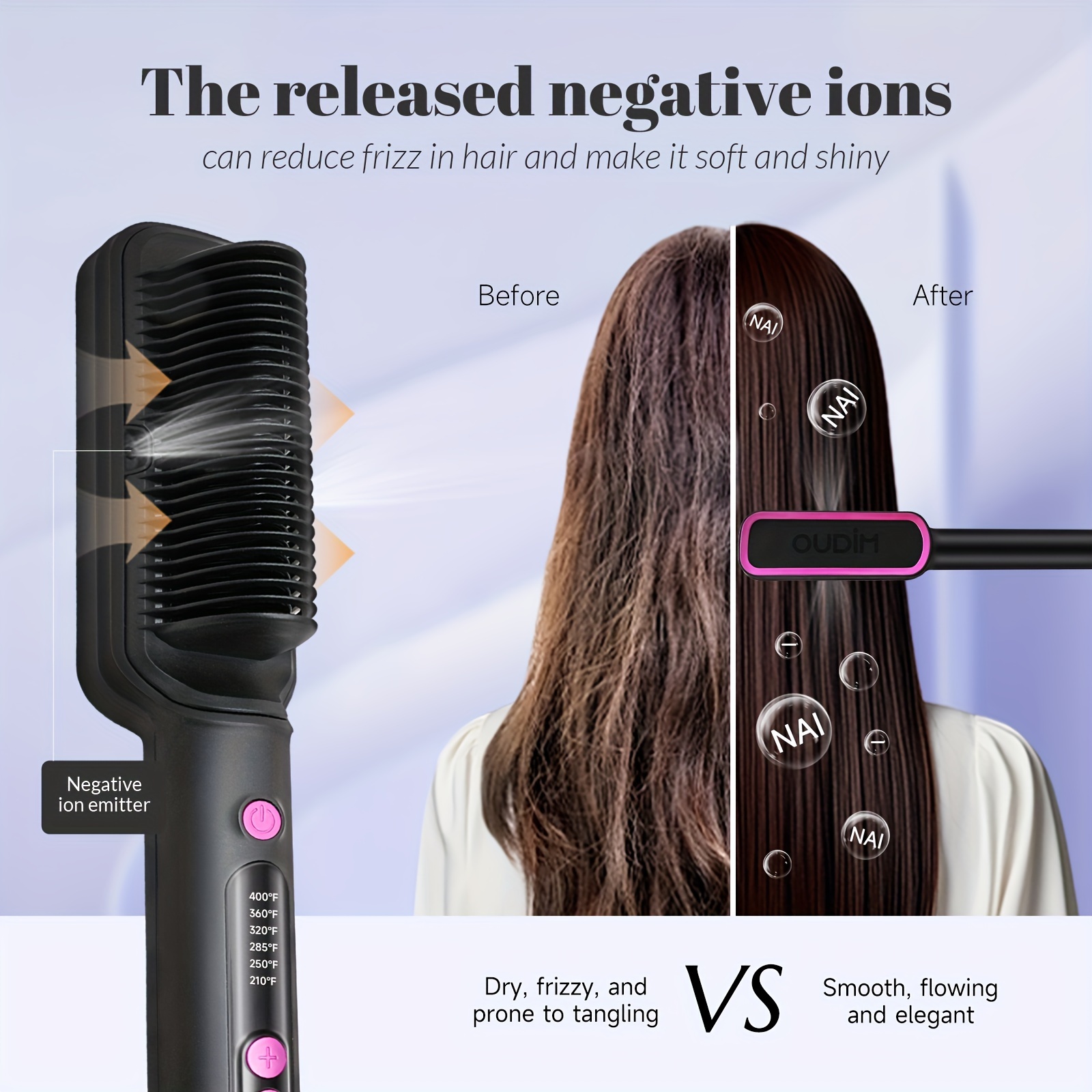 

Oudim Straightener 6 , Straightening For Women, -scald Straightening Comb Heating For , And Up , Auto Shuts Off