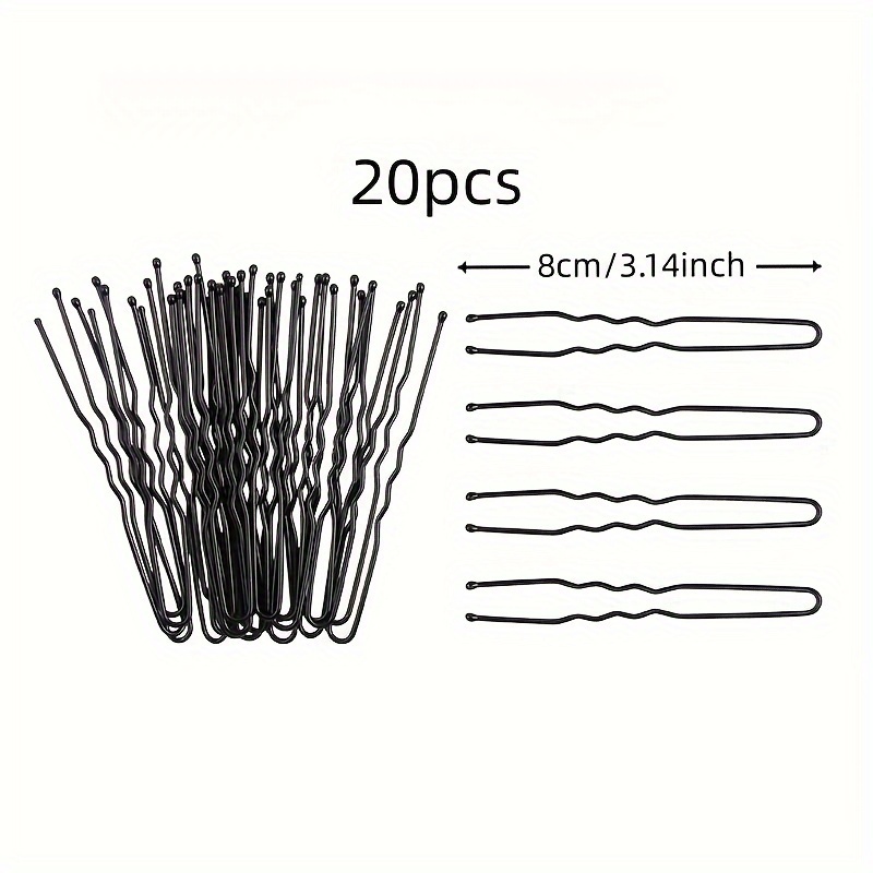 20/80pcs Black 5cm6cm7cm8cm U-shaped Clip Studio Coiffure U-shaped Portable Easy Styling Hairpin