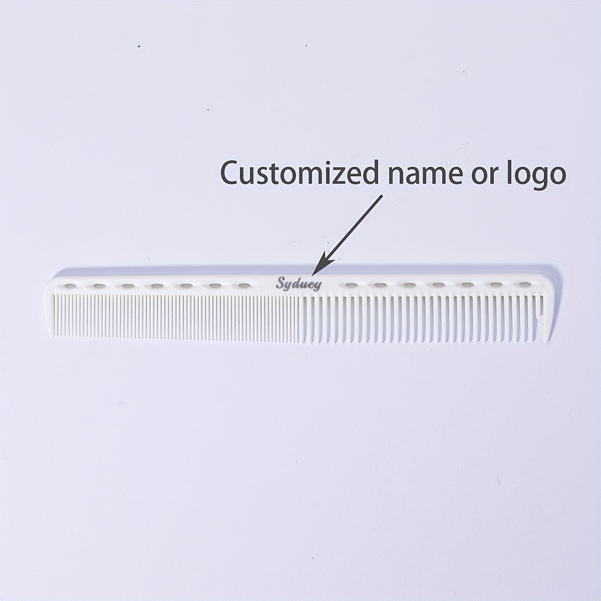 TEMU [customization] Personalized Customization Of White Hook Pointed Tail Comb, White 305 Hair Cutting Comb, White Lacquer Pointed Tail Comb, White