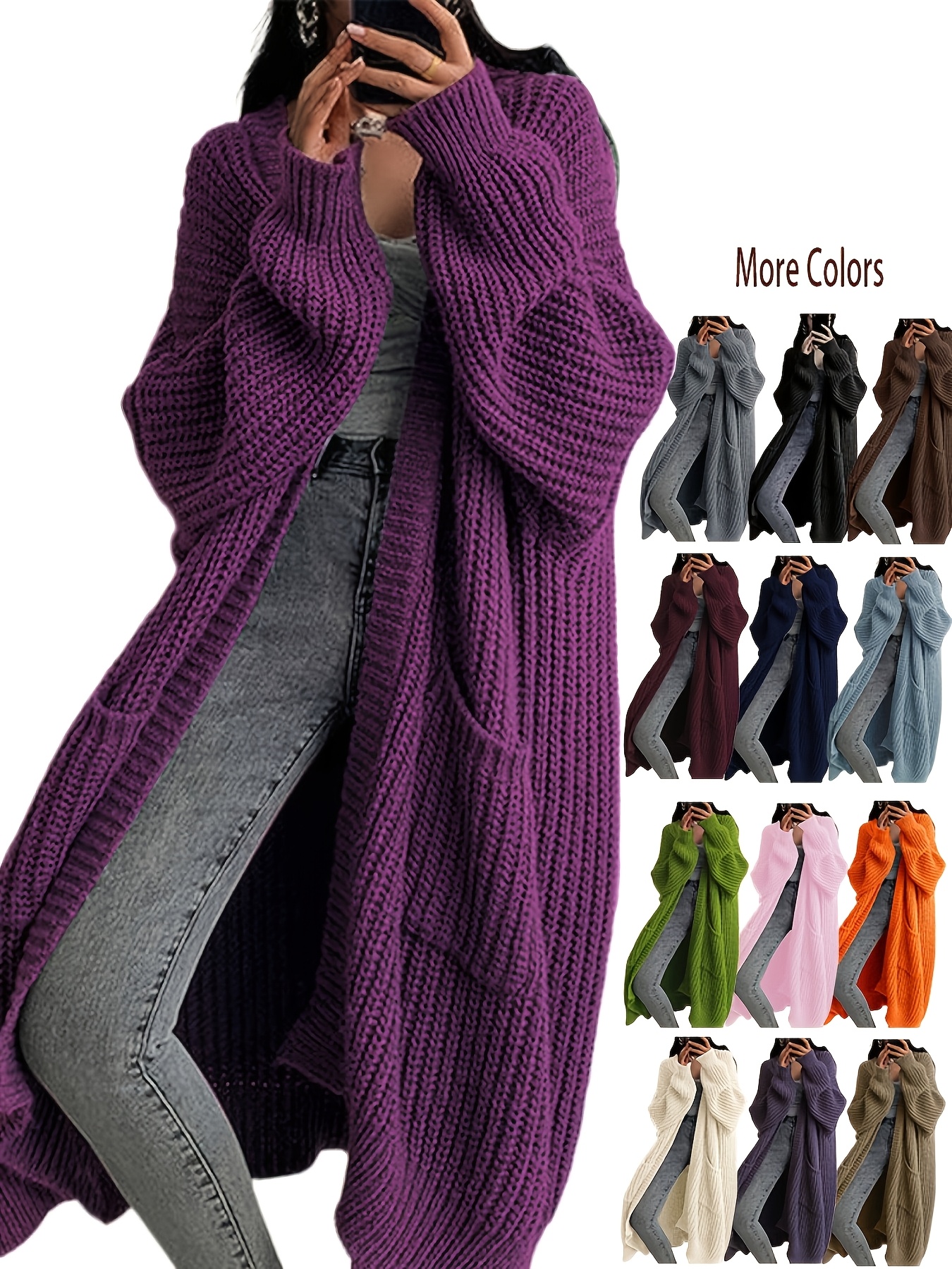 Y2K Long Cardigan Sweater with Long Sleeves