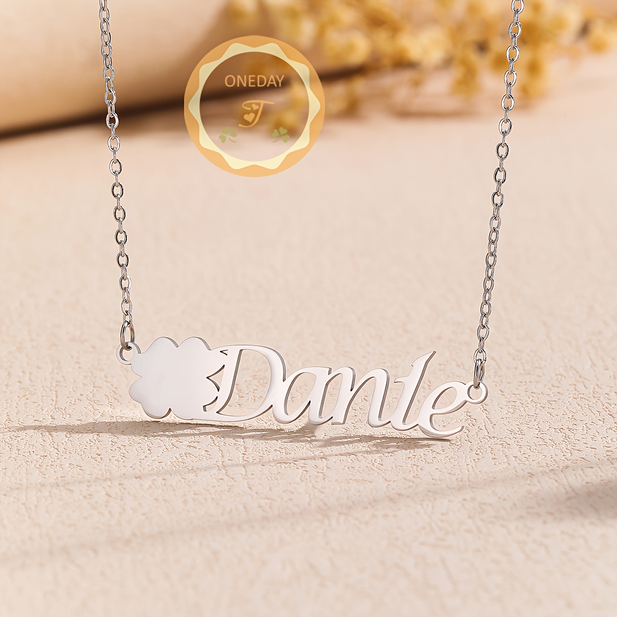 Women's Customized Floral Name Necklace, Bohemian Style
