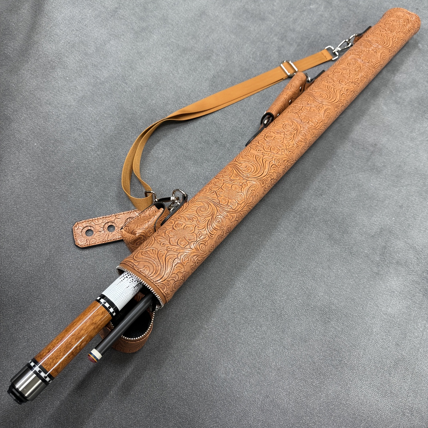 item picture 12 5  pool cue   as single stick or with brown handmade case additions 2 sizes   gifting or personal use