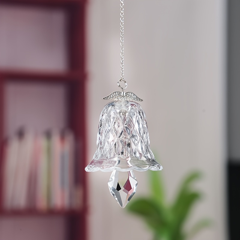 TEMU 1pc Artificial Bell Christmas Hanging Prism Pendant, Rainbow Chandelier Prism