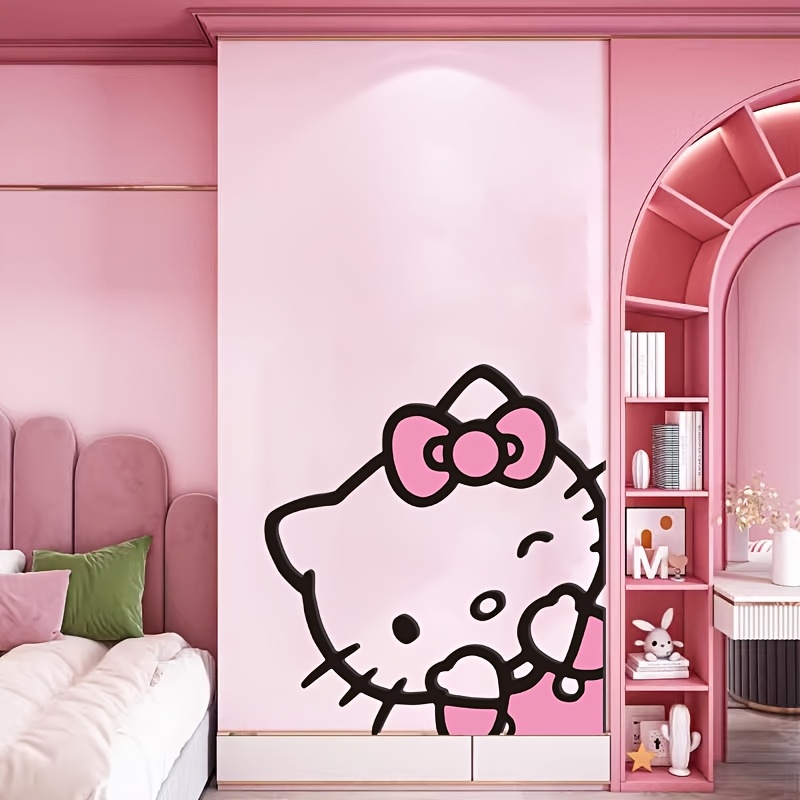 

Sanrio Hello Kitty 3d Acrylic Wall Sticker - Pink/red Cartoon Decal For Bedroom, Living Room & Dorm | Easy-to-apply, Single-use | Office & Party Decor | Ideal New Year Gift, Hello Kitty Room Decor