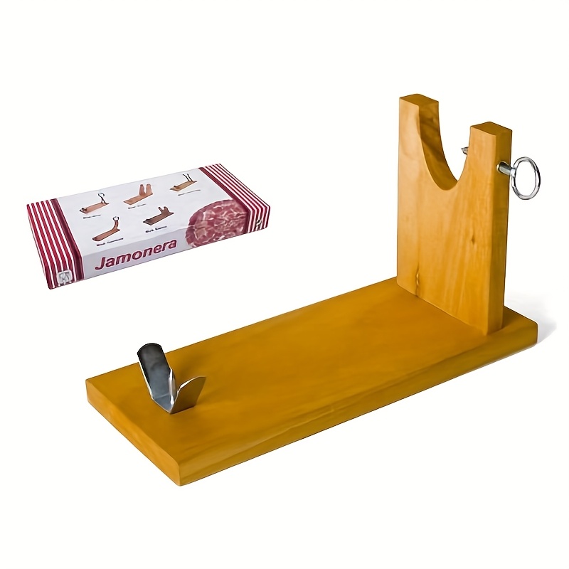 TEMU 15, 75x9, 06 Inch Adjustable Wooden Ham Rack - Sturdy 3-tier Design For Secure Ham Fixation, Home & Restaurant Use, Ideal For Slicing & Serving,