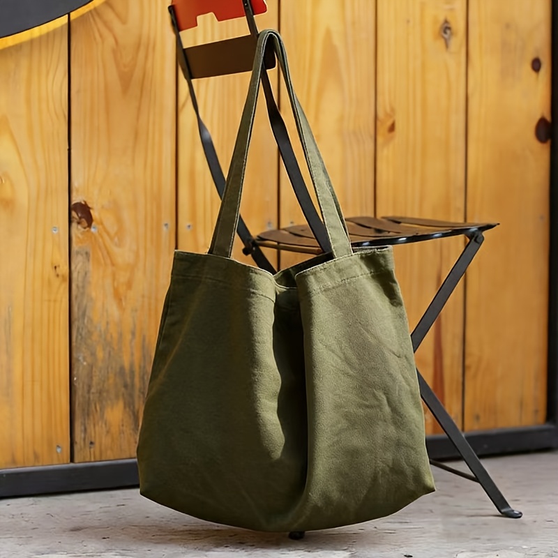 TEMU Fashionable And Durable Bag, Simple Yet Spacious Shopping Tote, Student Shoulder Bag For Class, Wear-resistant Tote Bag
