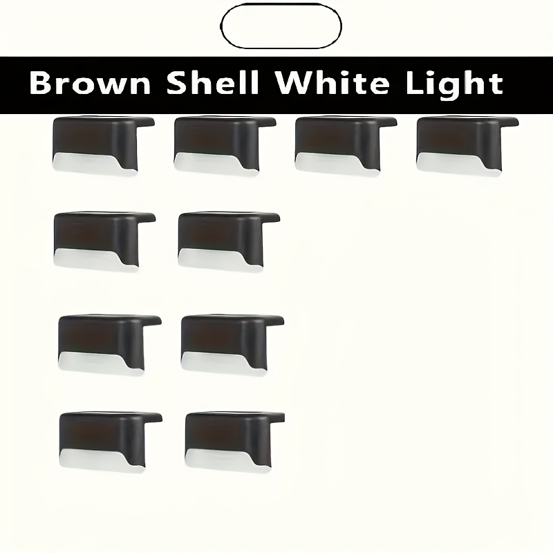 TEMU 10pcs Set Of Outdoor Solar Led Garden Lights, Ip44-suitable For Railings, Stairs, Fences, Pillars, Courtyards, And - Designed With High- And