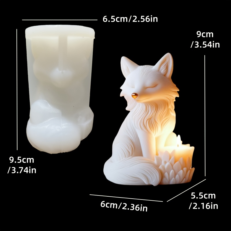 Candle Mold Elegant Fox Shape Candle Mold Silicone Mold Cute Shape Scented Candle Mold Cute Plaster Cement Concrete Mold New Year Gift