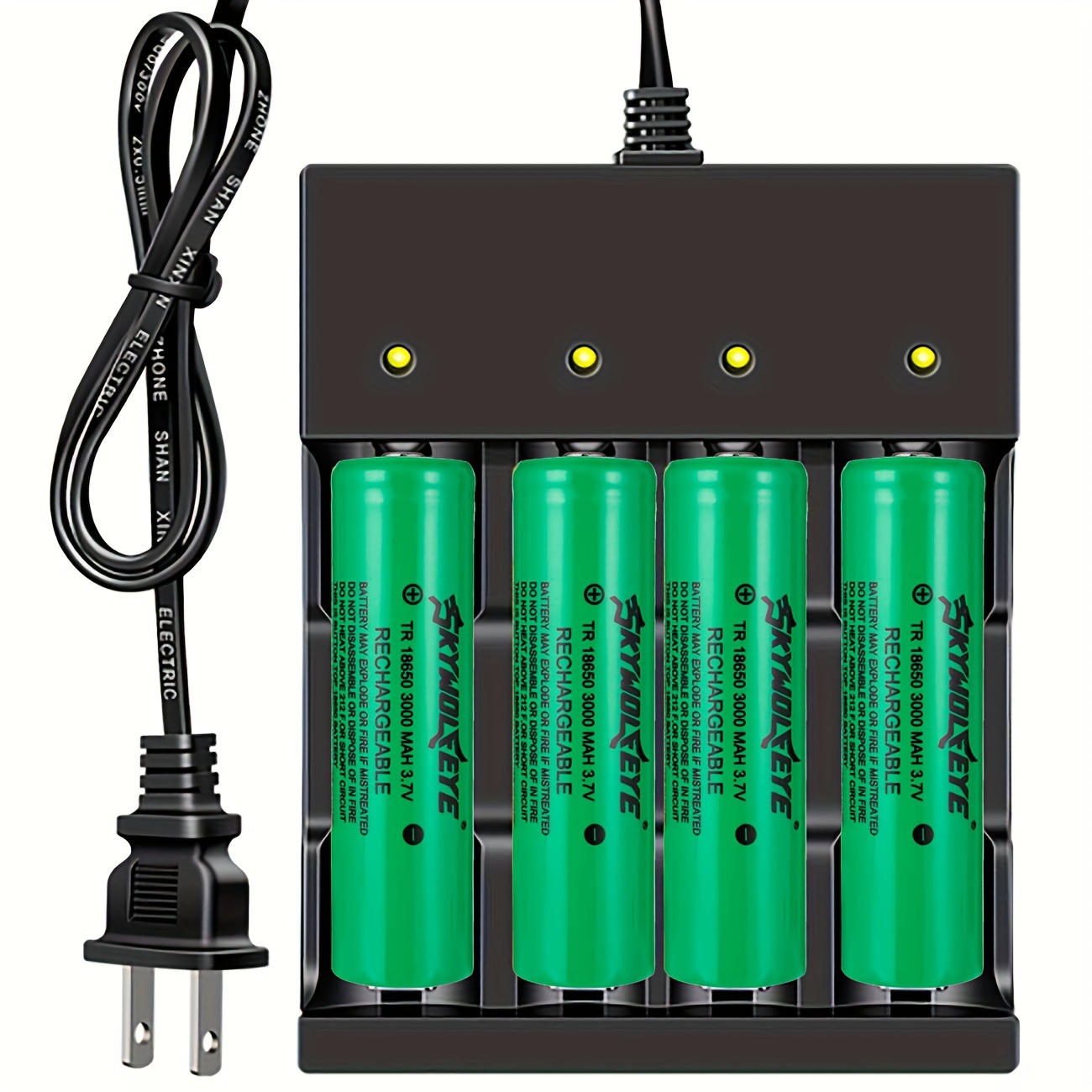 

3.7v Rechargeable Battery Charger Lithium Battery Charger 18650 Fast Charger With 4pcs 18650li-ion Battery For Flashlight Led Torch 3.7v Lithium Battery