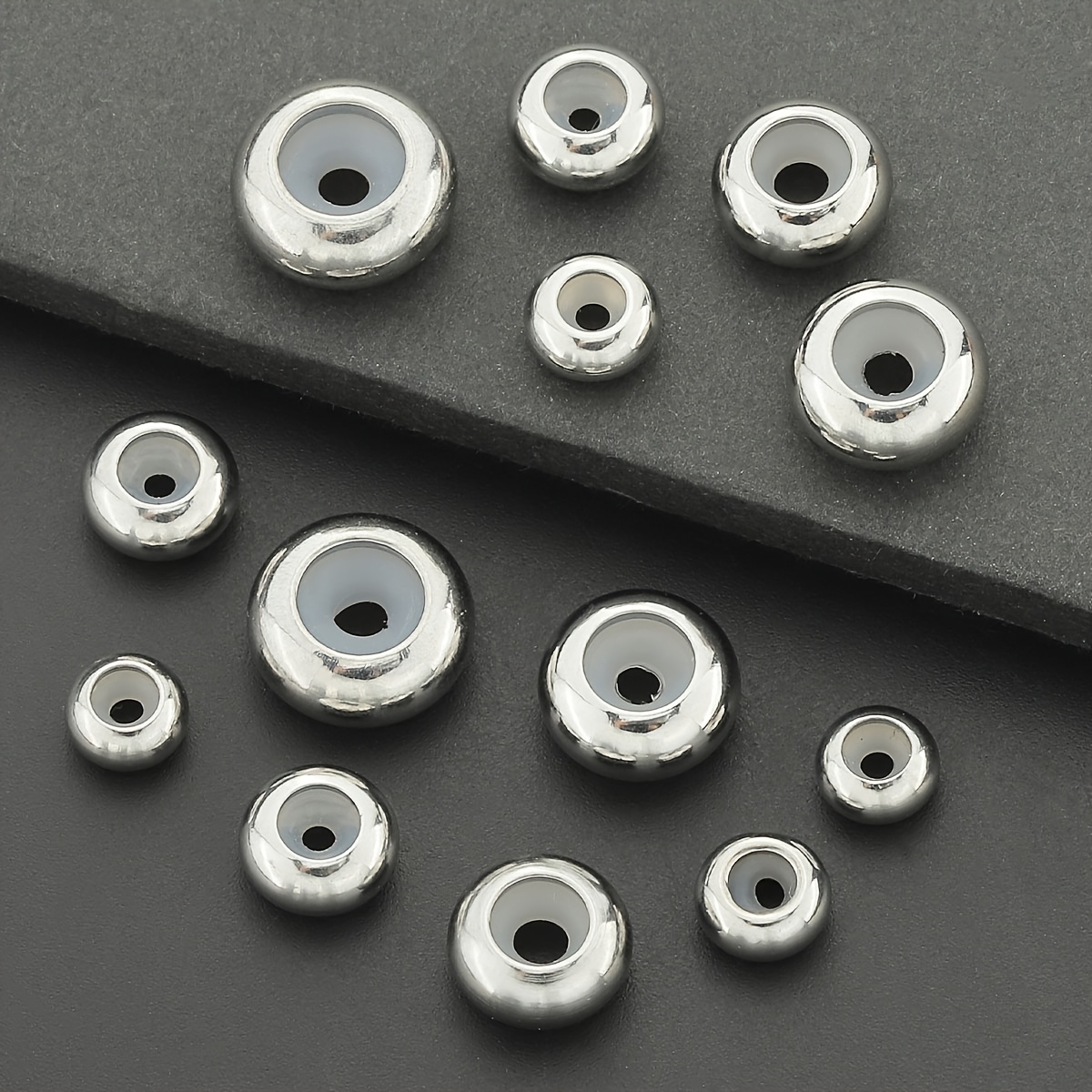 10pcs Stainless Steel Positioning Spacer Beads for DIY Projects