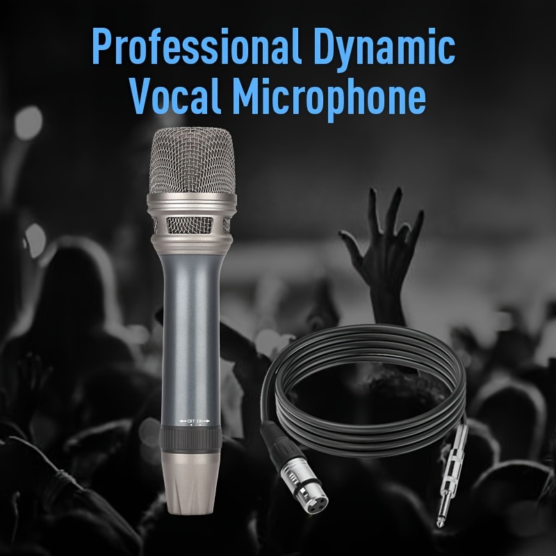 D1 Professional Dynamic Vocal Microphone Moving Coil Dynamic Cardioid Unidirectional Handheld Microphone With ON OFF Switch Includes 177in XLR