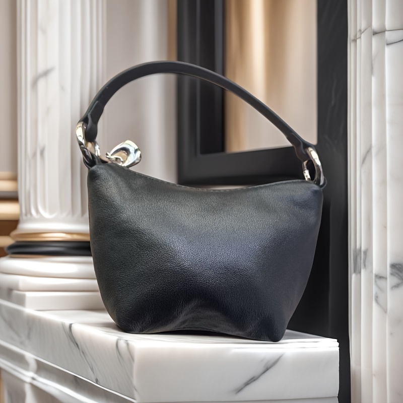 2025 New Genuine Genuine Leather Crossbody Bag for Women - Retro Pea-Shaped Coin Purse with Zipper Closure, Fixed Chain Strap &amp; Compact Design for Keys, Lipstick &amp; Essentials (Casual Chic, Guangzhou Crafted), Genuine Leather Purse