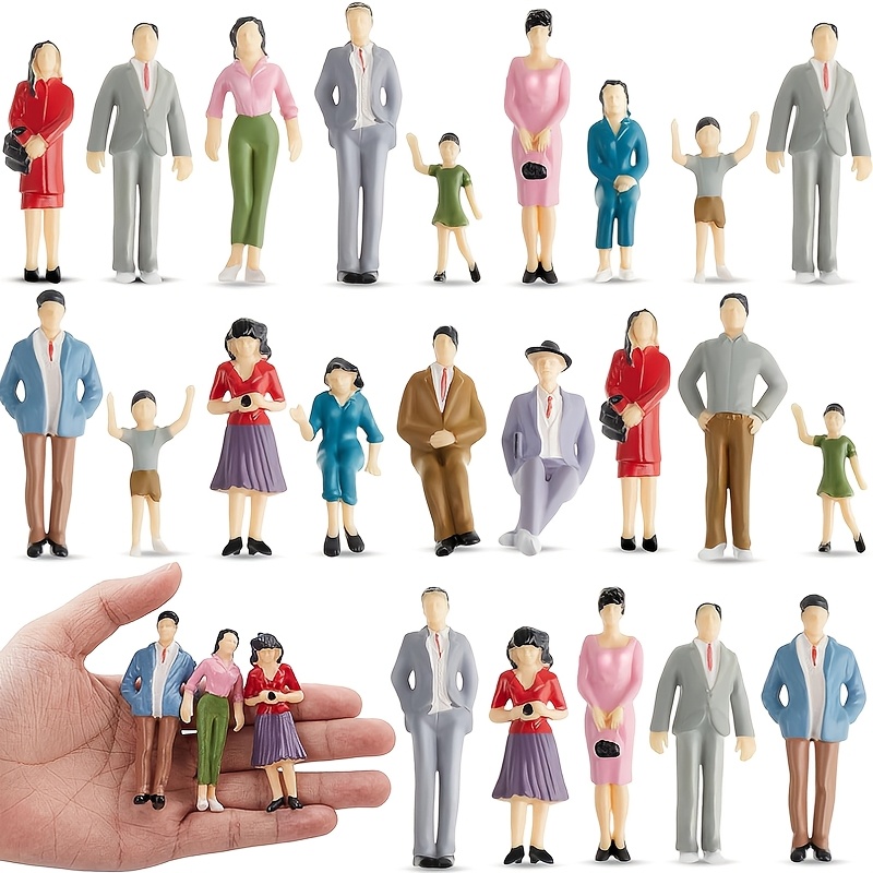 

5pcs Of 1:25 Scale Miniature Character Statues, Miniature Building Plastic Models, House People, Miniature Character , Standing And People, Suitable For Miniature (random Colors)