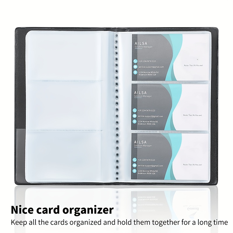 business card organizer binder ZUFECY Business Card Holder Book, Portable Business Card File Sleeve Storage, Business Card Holders,120 Cards : Office Products suitable for business office use Avery Clear Business Card Organizer