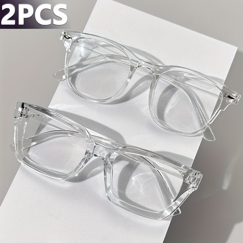 

2pcs Fashion Glasses Trend Ladies Transparent Color Glasses For Women For Daily Use