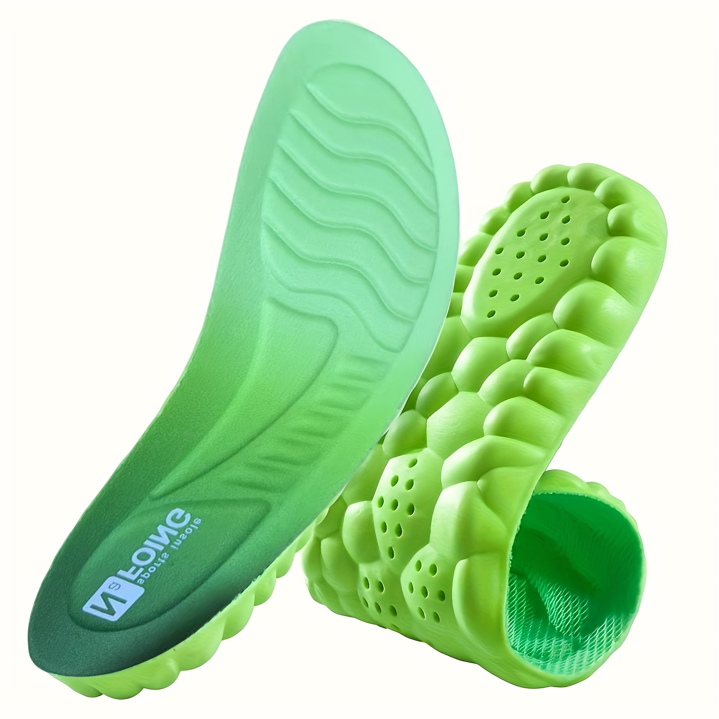 Image of 1pair 4d Soft Memory Foam Insoles, Breathable Elastic Shock-absorbing Insoles For Sports Shoes