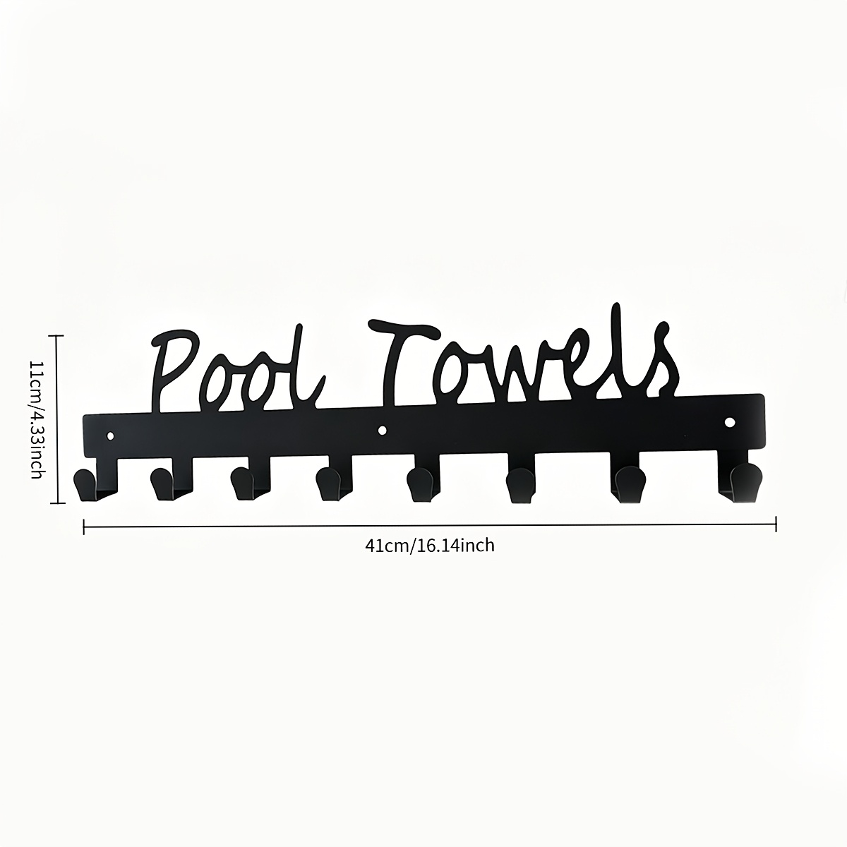 TEMU A Metal Wall-mounted Multi-functional Towel Rack With , . Suitable For Bathrooms, Restrooms, And Poolside Areas. Used To Hang Towels, Clothes,