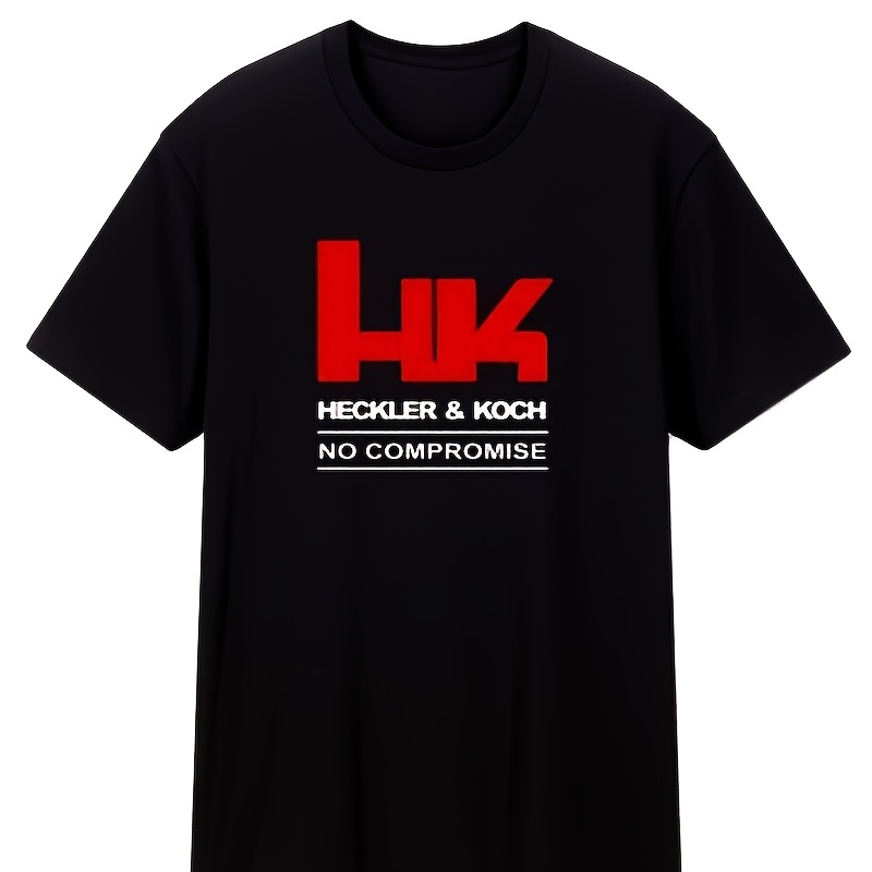 TEMU Men's 100% Cotton T-shirt - " & " Graphic, Casual Round Neck, Short Sleeve, Black With - Soft & For Casual Attire