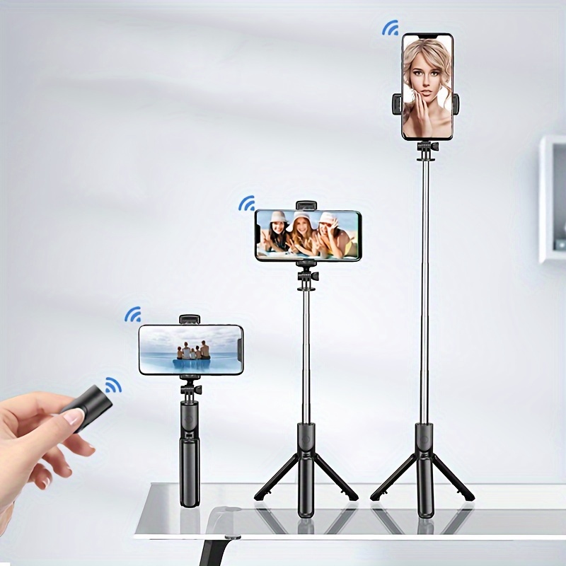 Selfie Stick, trípode extensible de 46 pulgadas, trípode para teléfono con  obturador remoto inalámbrico, selfies grupales, transmisión en