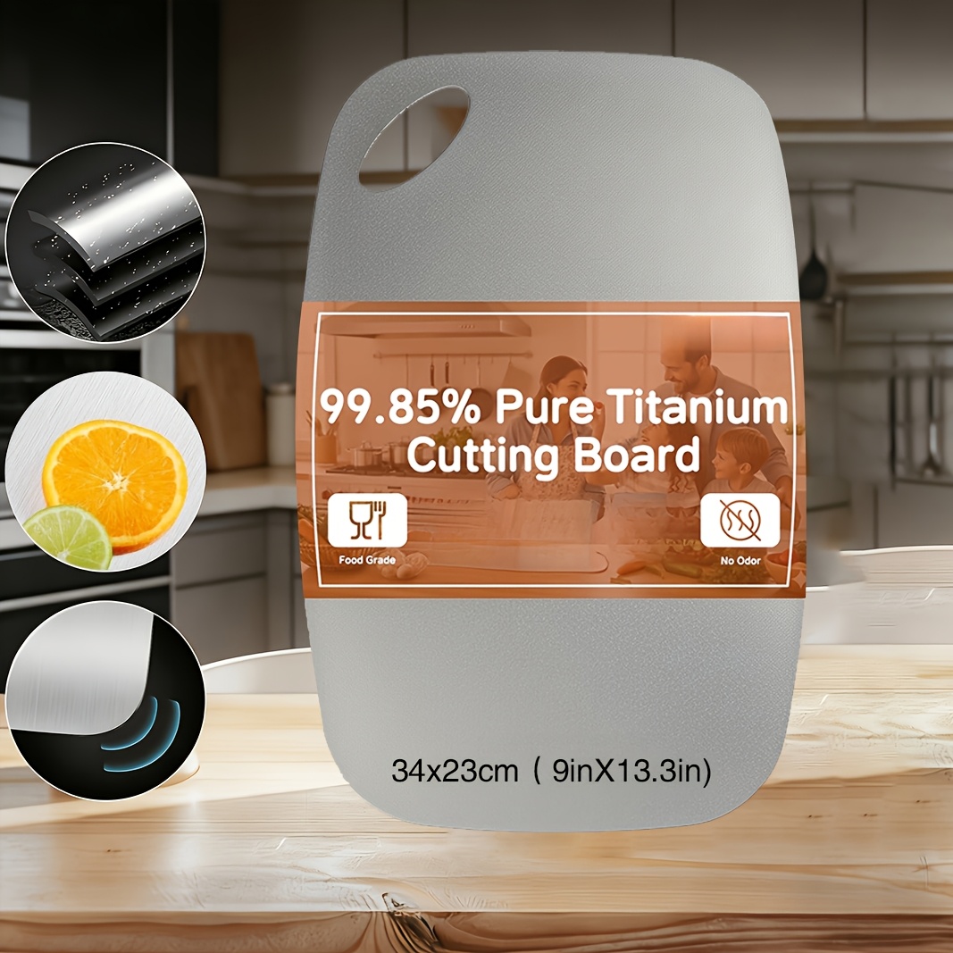 TEMU Titanium Cutting Board â Durable Kitchen Chopping Board With Holes, Suitable For Cutting Meat, Vegetables, And Fruit