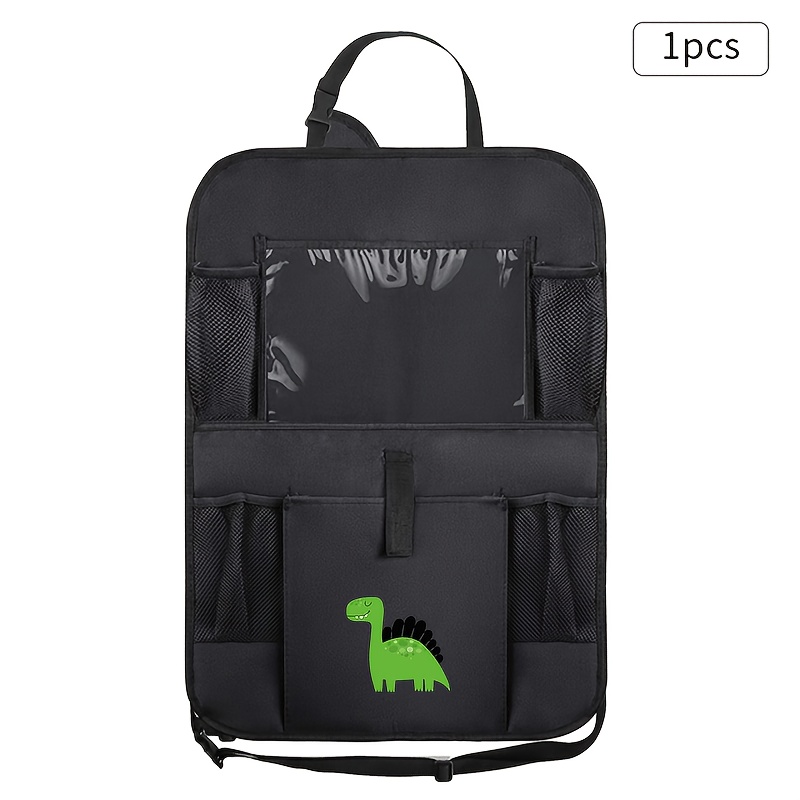 TEMU 1pc Dinosaur Car Seat Backrest Storage Bags With Travel Storage Bags Seat Storage Boxes Large Capacity Design Lightweight Durable Fabric Storage