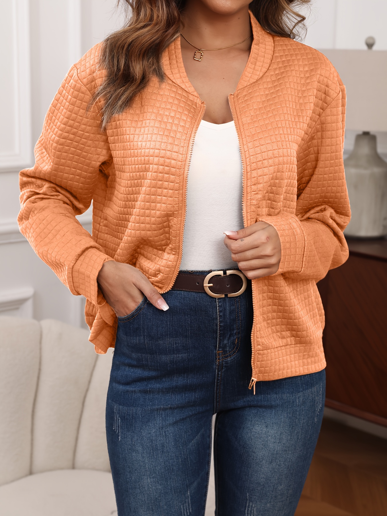 chimala KNIT DENIM STANDCOLLAR JACKET