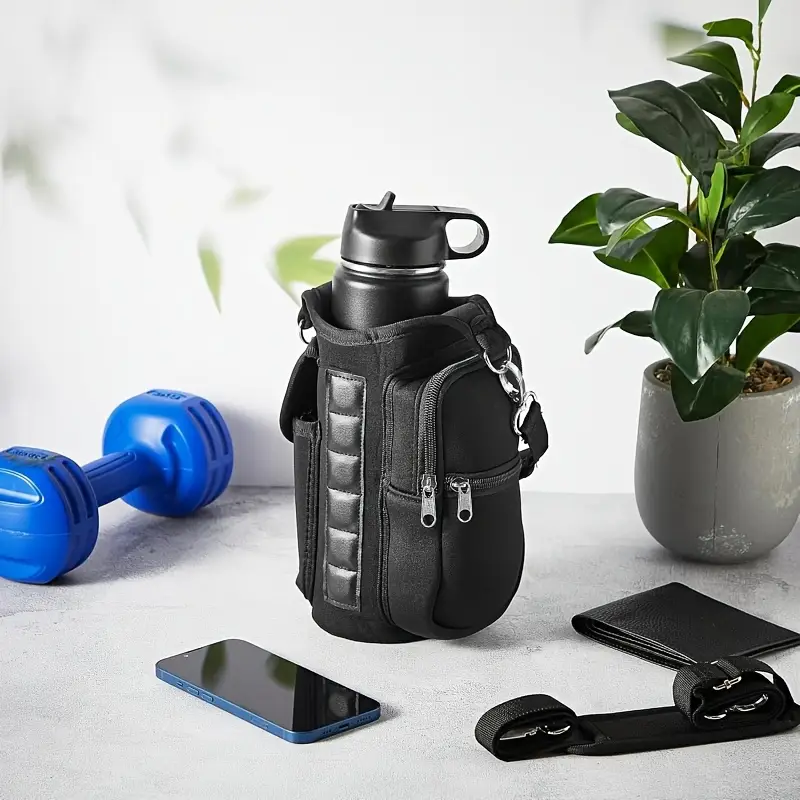 Magnetic Gym Bag With Water Bottle Holder - Holds 40oz Bottle, Keeps Bag Off Floor, Multiple Pockets