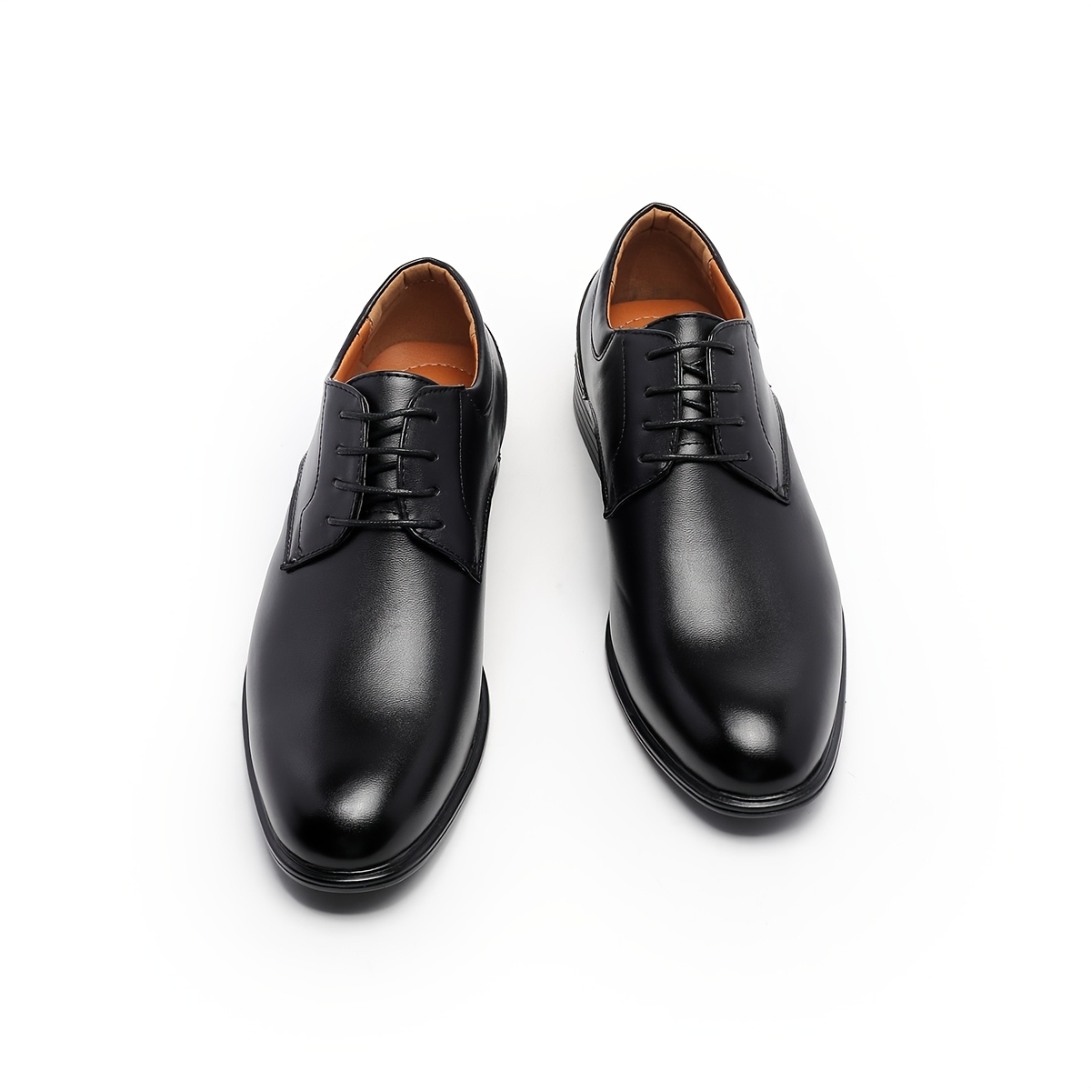 Men'S Classic Oxfords - Solid Color, Low Top, Pointed Toe, Lace-Up, Faux Upper & Inner, PVC Sole, All-Season Business Casual Shoes for Weddings, Parties, England - Minimalist Style