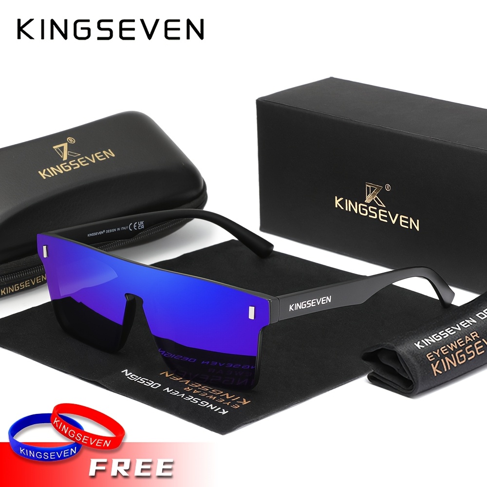 Image of Kingseven Trendy Square Upgrade Fashion Glasses, High-end Designed With High-quality Polarizers, Unisex, Suitable For, Driving, Traveling, Other Occasions, For Holiday Gifts, Giveaways Includedifts