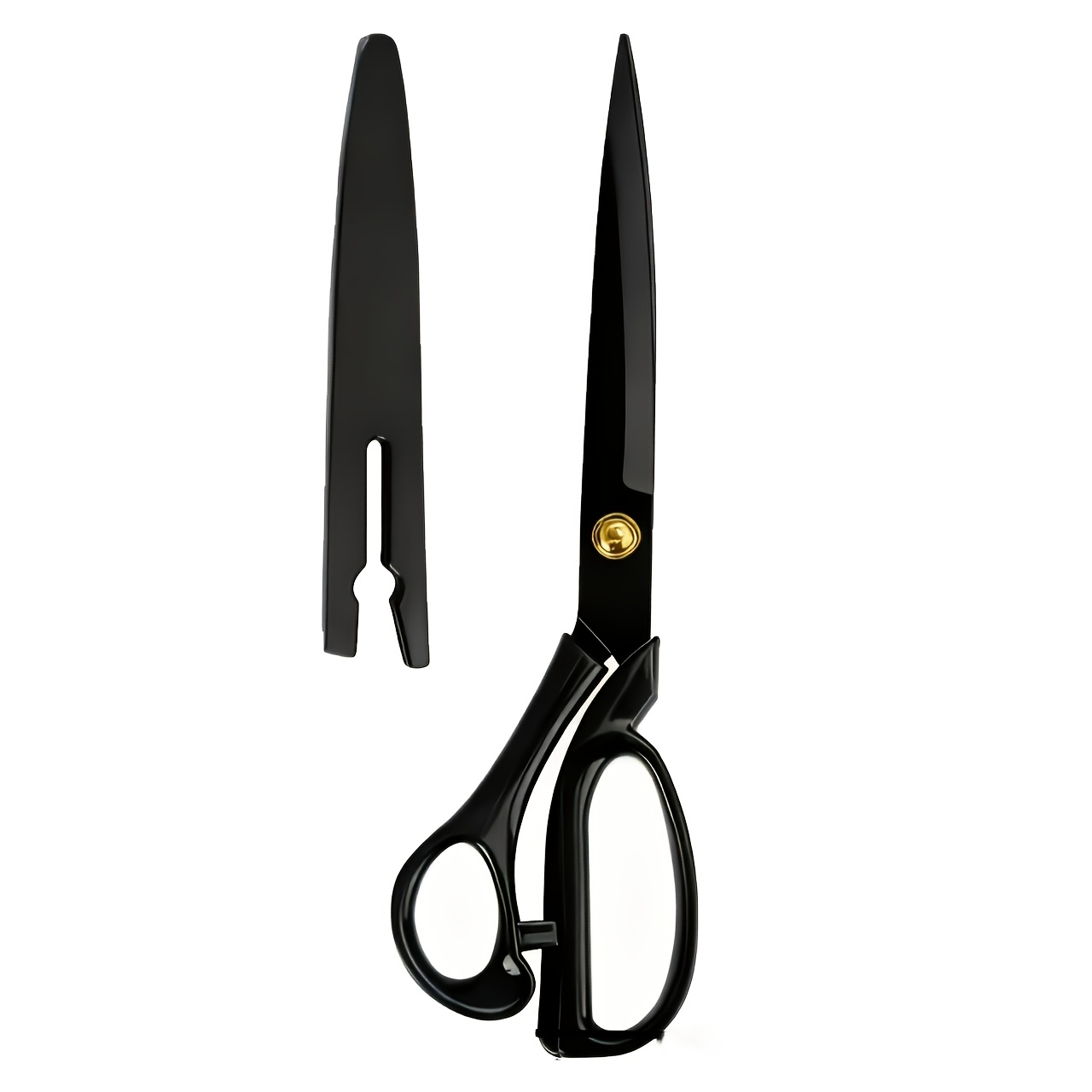 TEMU Ciseaux de robustes et tranchants en acier au carbone à manche noir, adaptés pour tissus et loisirs créatifs, manche ergonomique, idéaux pour la