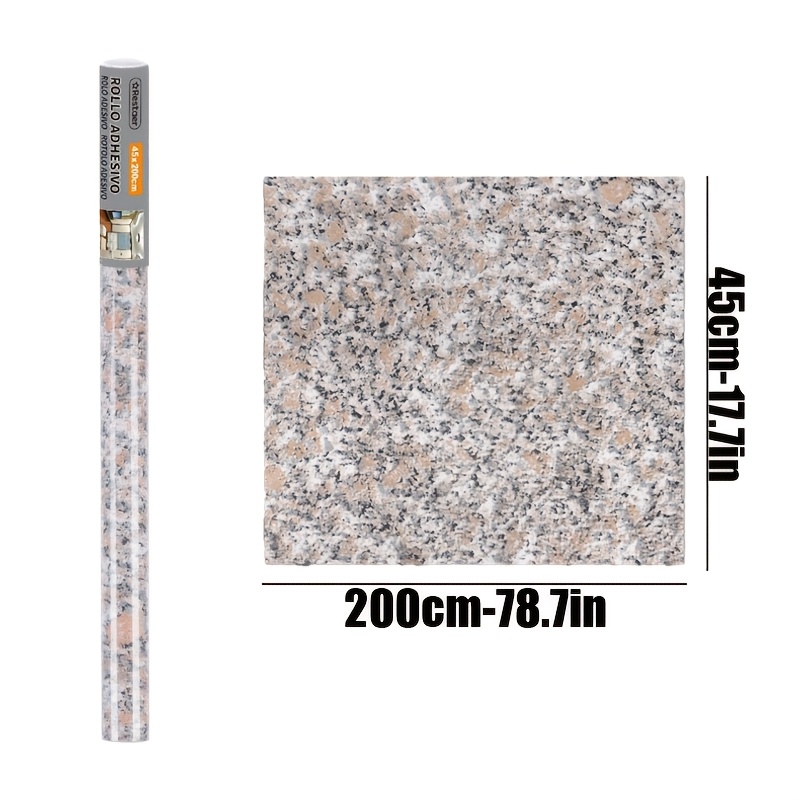 -roll Set 78.7×17.7 Inch Self-adhesive Waterproof And Oil-proof Wallpaper, Simulated Granite Pattern, Removable Sticker, Kitchen And Bathroom Countertop -resistant Renovation Decorative Film