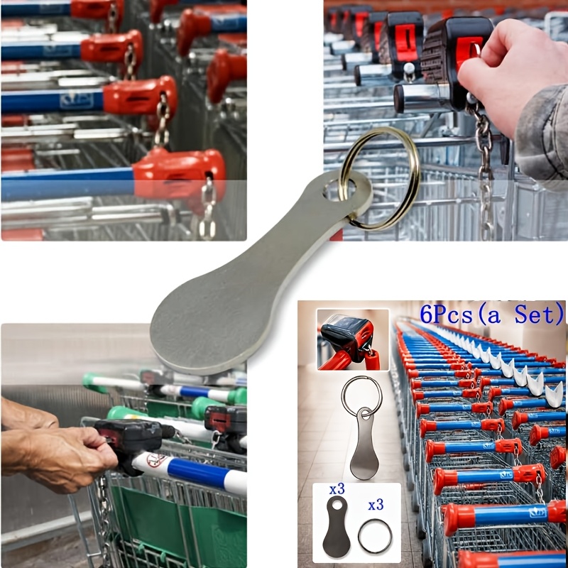 Image of 6pcs Anti-loss Shopping Cart Tokens, Backpack Keychain Additions, Novelty Portable Pendant Set