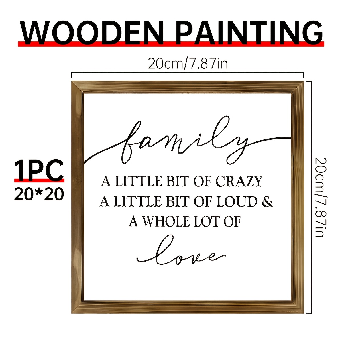 TEMU 1pc Wooden Sign Classic Family Quote ""- Wooden Sign With Inspirational Saying, Multipurpose Plaque For Home Decor, Living Room, Kitchen, 2d Flat, Perfect For Room Decor