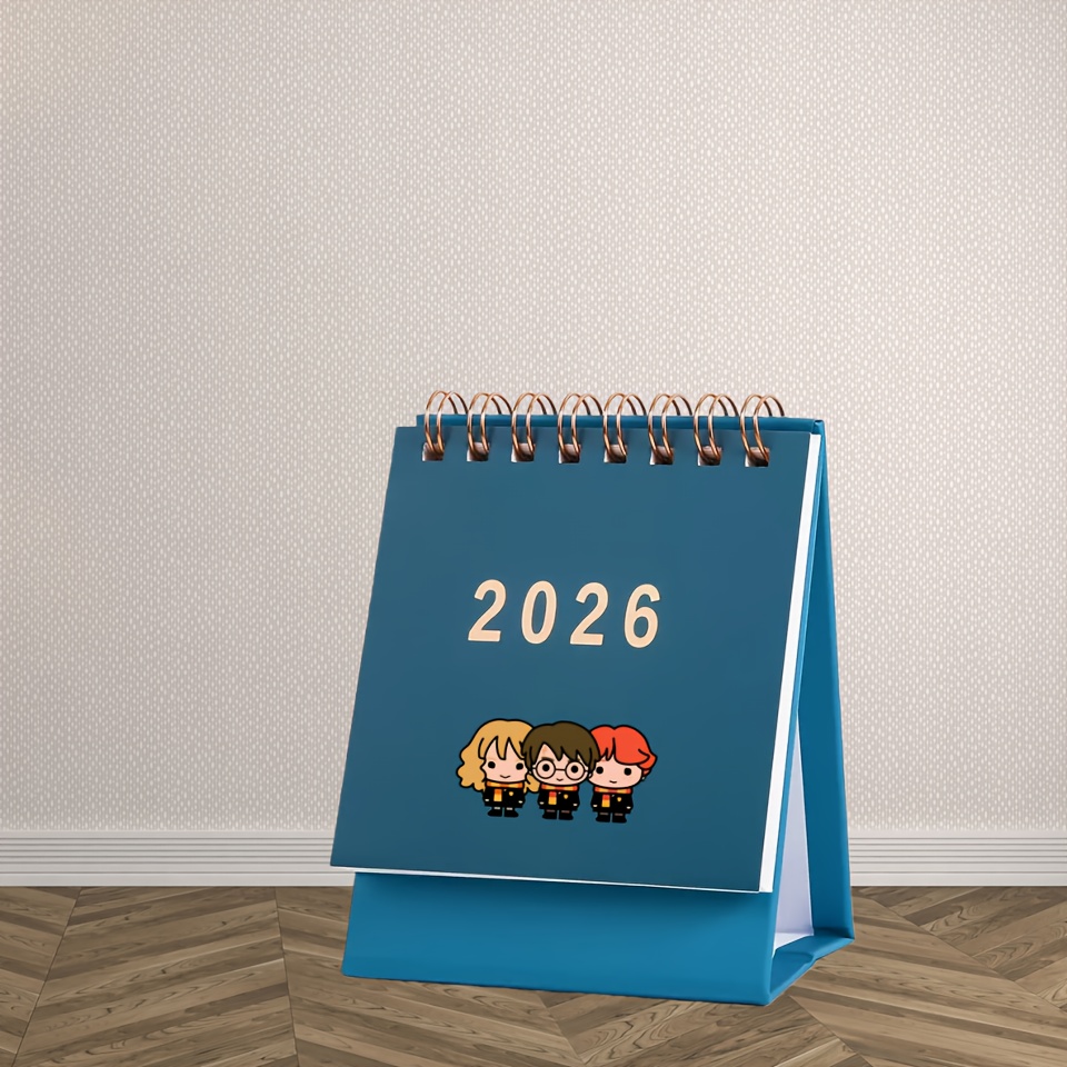 TEMU . 2026 New Desktop Calendar, Harry Potter Magic Iron Triangle - 365-day Planner, Flip Mechanism, Personal Planning Supplies, Suitable For Home,
