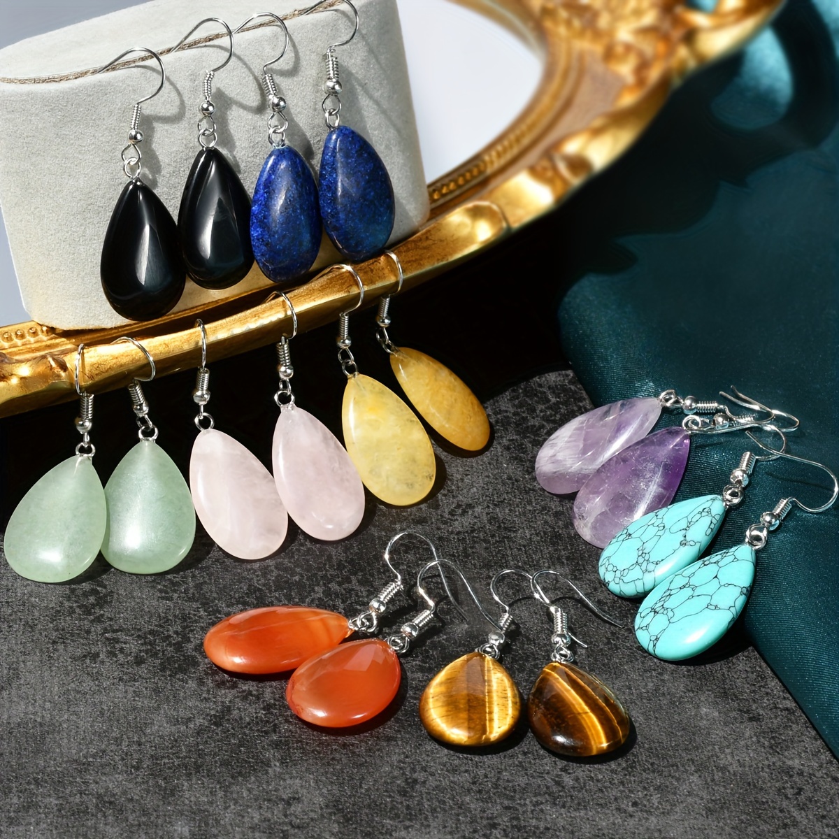 

Bohemian Dangle Earrings Waterdrop Pendant Made Of Natural Crystal Pick A Color U Prefer Match Daily Outfits Party Accessories