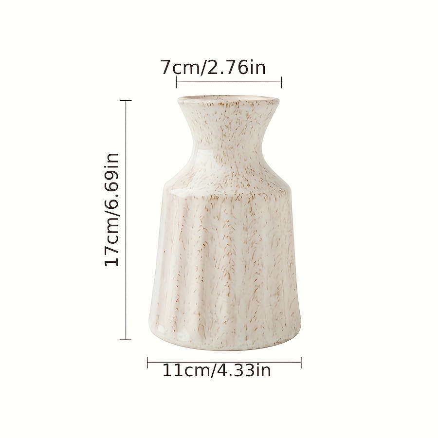 E-shop 1 Stück amerikanische Vintage-Keramikvase mit Distressed- und geprägtem Design, geeignet für Bauernhaus-Dekor. Ideal für Tischdekorationen,