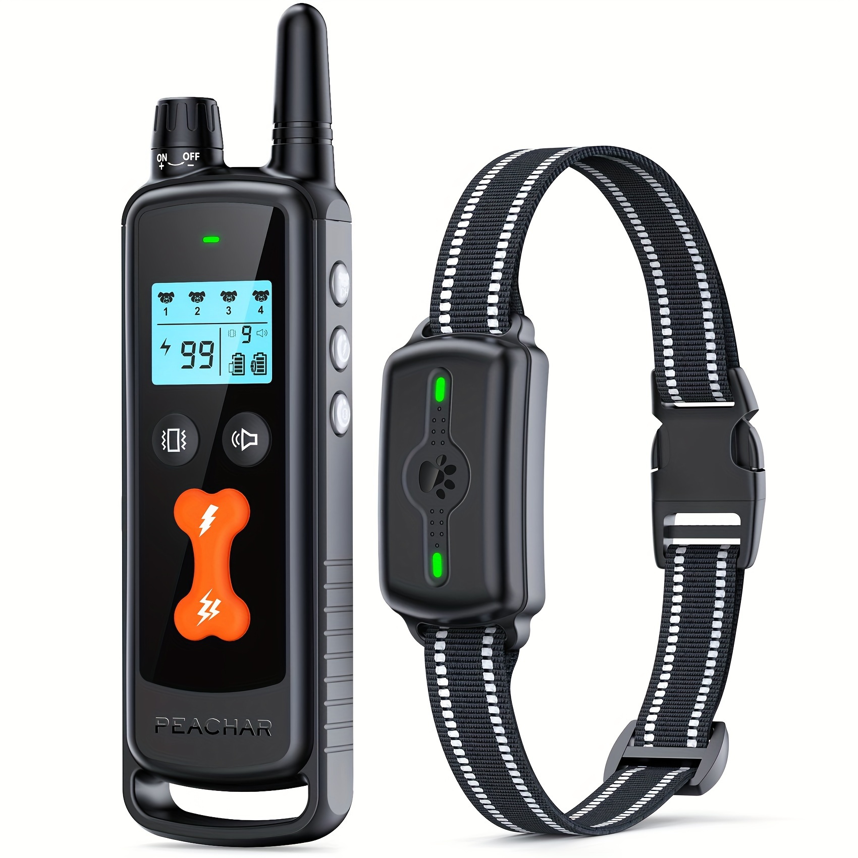 

Dog Shock Collar, Dog Training Collar With 2300ft Remote, Electric Shock Collar With Beep Vibration Shock And Security Lock Mode Rechargeable Shock Collar For Small Large Medium Dog