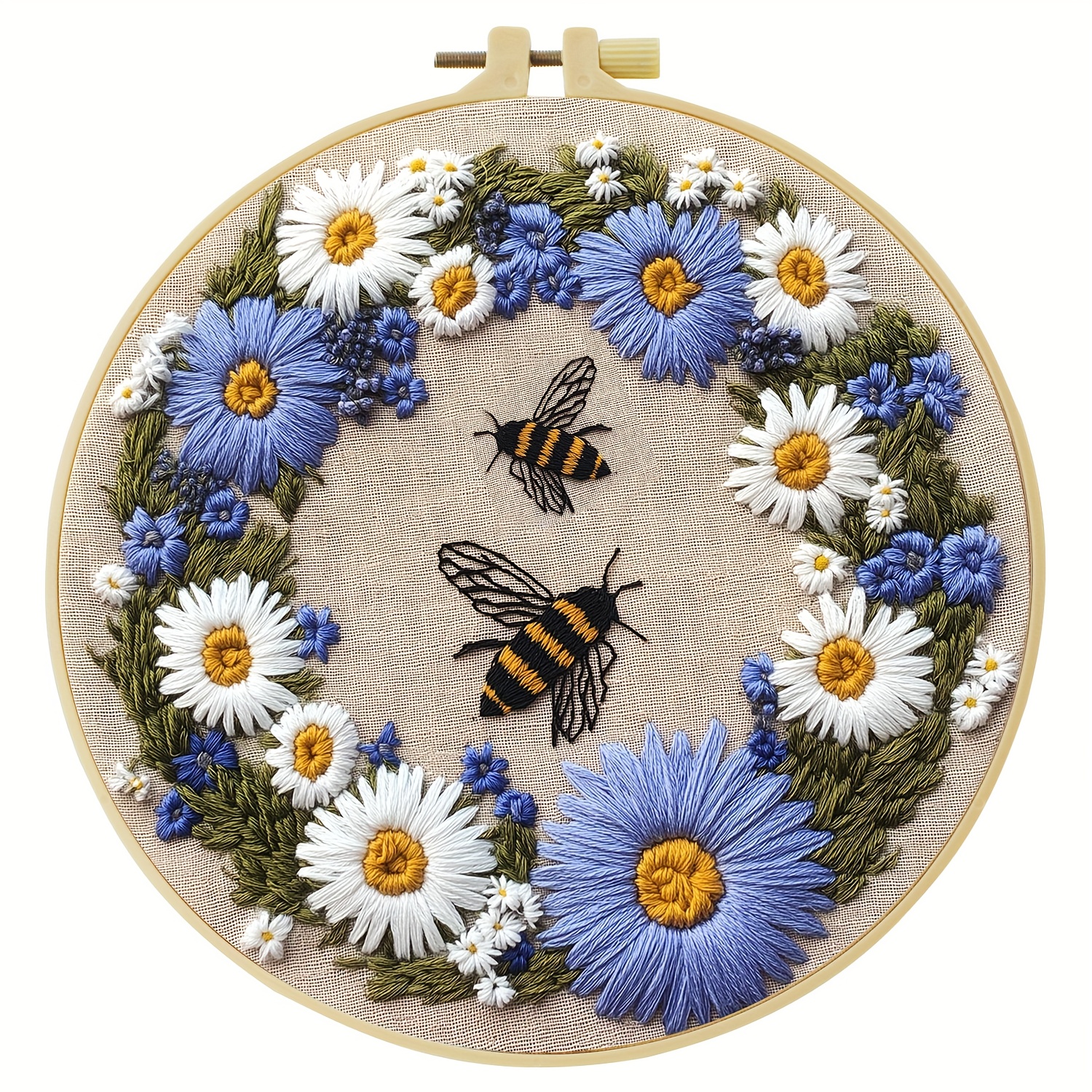 TEMU 1pc Embroidery Kit, 20x20cm/7.9x7.9inch, , Handmade Diy Embroidery Kit, Suitable For Diy Embroidery Lovers For Adult Beginners, Including