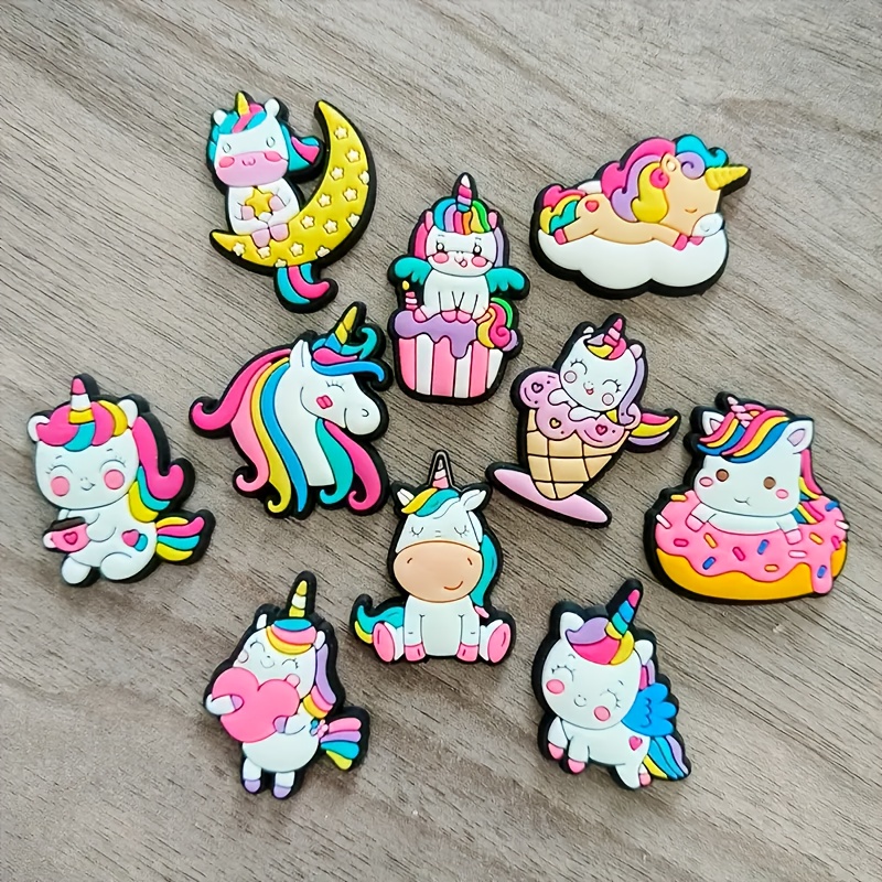 Image of 10pcs/set Cartoon Shoe Charms, Cartoon Film Shoe Decoration Charms, Charms For Sandals, Shoes, Bracelet, Wristbands, Holiday Party Gift