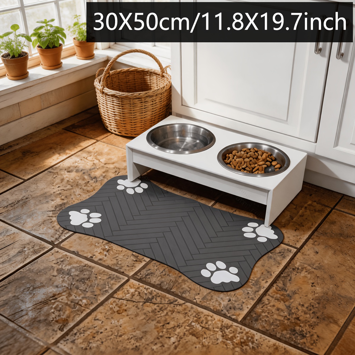 TEMU Sets de table absorbants pour animaux de compagnie, tapis de sol antidérapants, sets de table de repas universels de irrégulière pour chats et